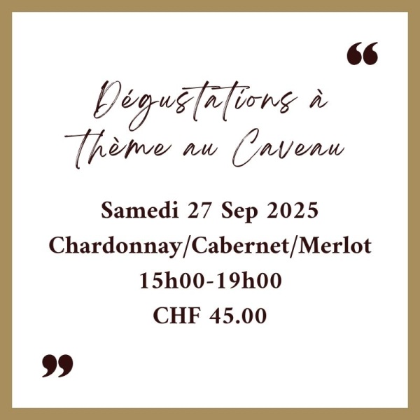 Dégustations à thème au Caveau - 27 septembre 2025